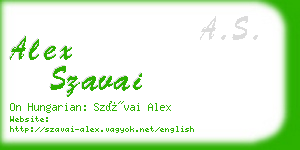 alex szavai business card